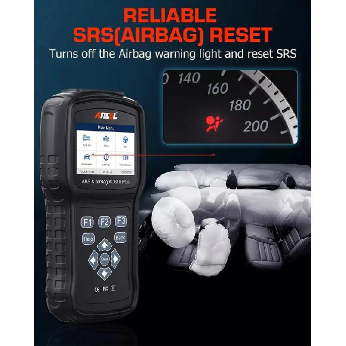 ANCEL AD610 PRO Car OBD2 Scanner ABS Bleeding SRS SAS Airbag Oil Light EPB Reset Bi-Directional Diagnostic Tool Code Reader