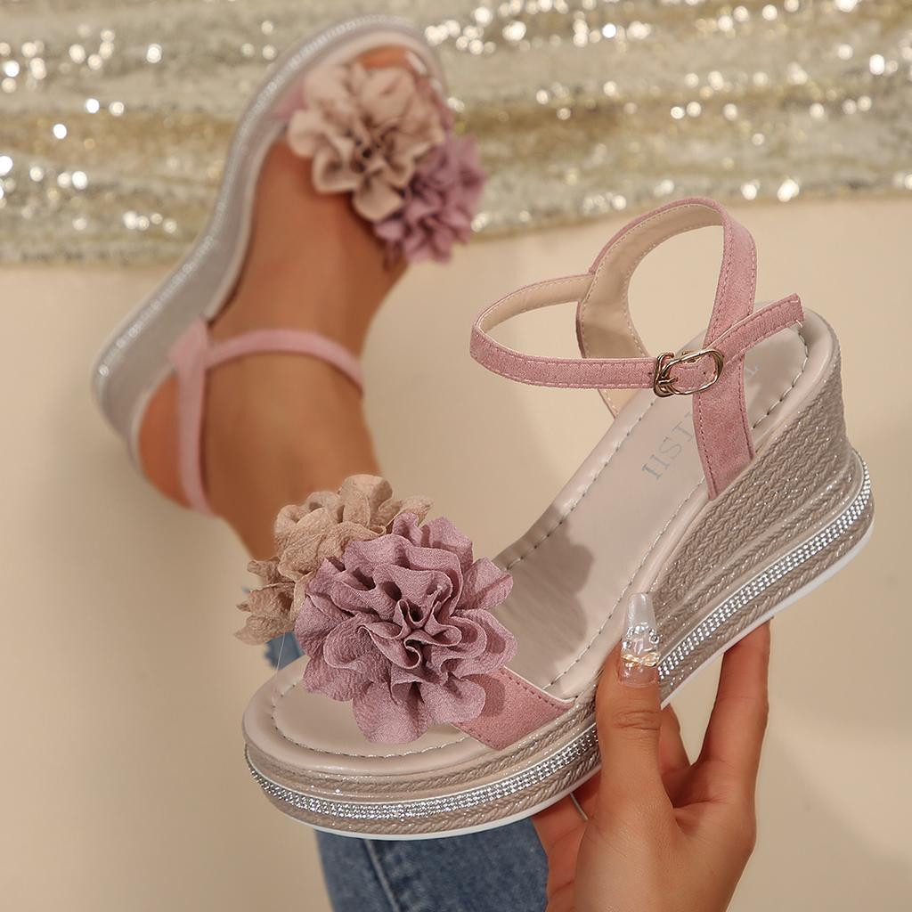 Fashion Sandals for Women Designer Flower Decorated Sandal Fashion Casual Sandals Women's Wedges Heel Platform Sandal Sandalias De Mujer