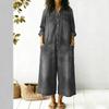 Fashionable Women's Spring And Fashion Sexy Single Breasted Shirt Loose Jumpsuit
