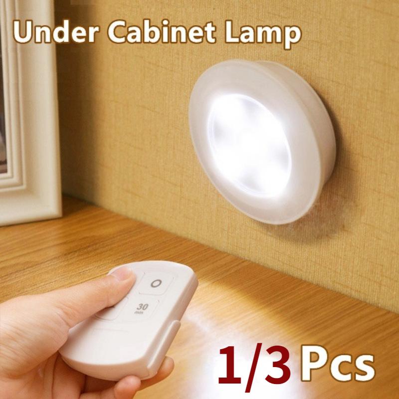 

Беспроводной светодиодный светильник с дистанционным управлением для шкафа под лампой в шкафу Яркий белый свет для кухонного шкафа, шкафа, лестницы в спальне(Батареи не включены)