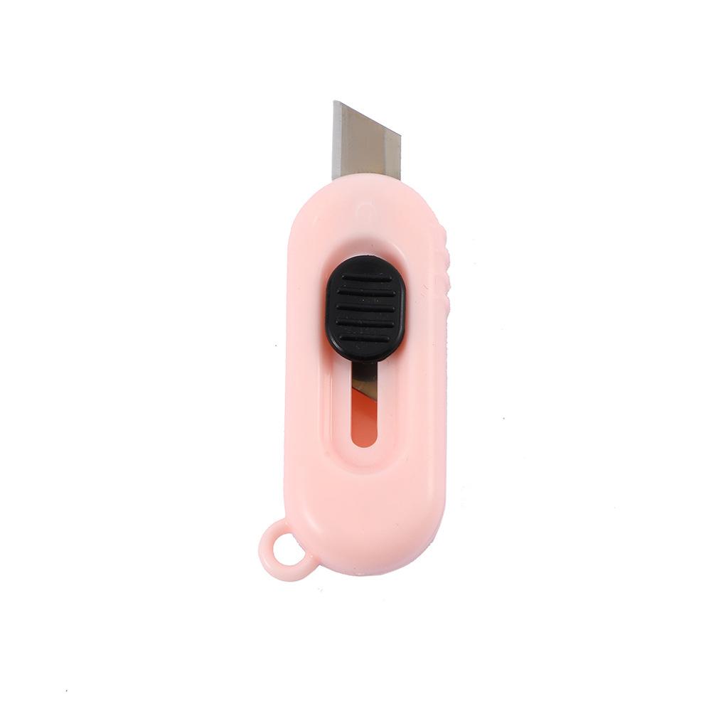 Kawaii Mini Pocket Utility Knife Express Box Paper Cutter Art Craft Wrapping Opener with Keychain Hole Office School Stationery
