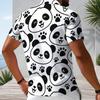 Men s Plus Size Grey Short Sleeve Quarter Zip Printed Plaid Collar Polo Shirt