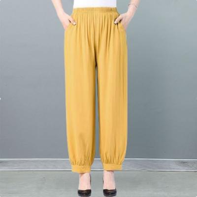 New Spring and Summer Casual Women's Pants Loose Large Size Dance Pants Cotton Silk Bloomers Black Trousers Yoga Pants