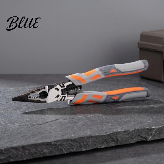 Heavy Duty Wire Cutters 9" Needle Nose Plier 8-inch Multi-Function Diagonal Pliers Cr-V Anti Fatigue Industrial Pliers Steel Stripper Crimper Cutter