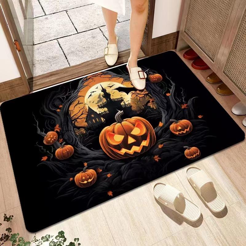 

VIKAMA Halloween-themed funny floor mats for the entrance door, carpet water-absorbing foot mats, party decoration for the home. 40cm x 60cm