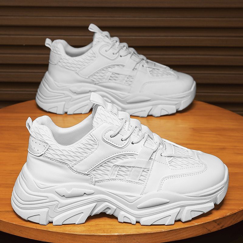 Men's Shoes Spring Mesh Breathable Trendy Versatile Sports Casual Shoes for Men's Thick Sole Heightened Daddy Trendy Shoes for Men