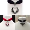 Gothic Silver Bat Pendant Necklace With Cross Chain For Vampire Role Play