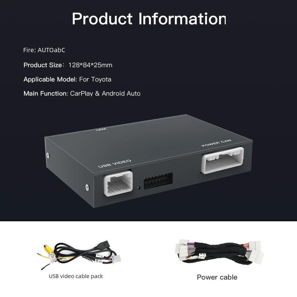 AUTOABC -Carplay Android Auto for Toyota Touch2 Entune 2.0 Highlander Tundra Sienna Prius Yaris Camry CHR Module Multimedia