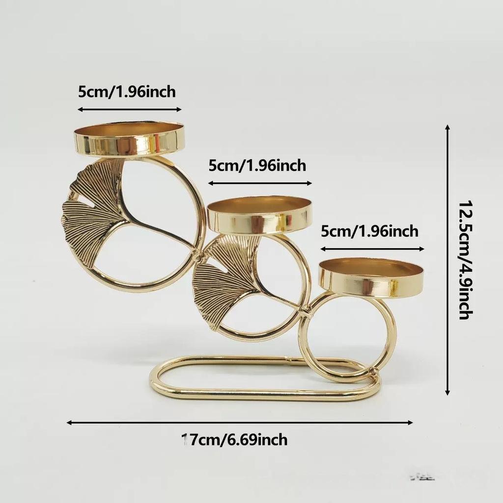 Gold Iron Art Candlestick for Wedding, Valentine's Day & Christmas Dining Table or Bar Decor