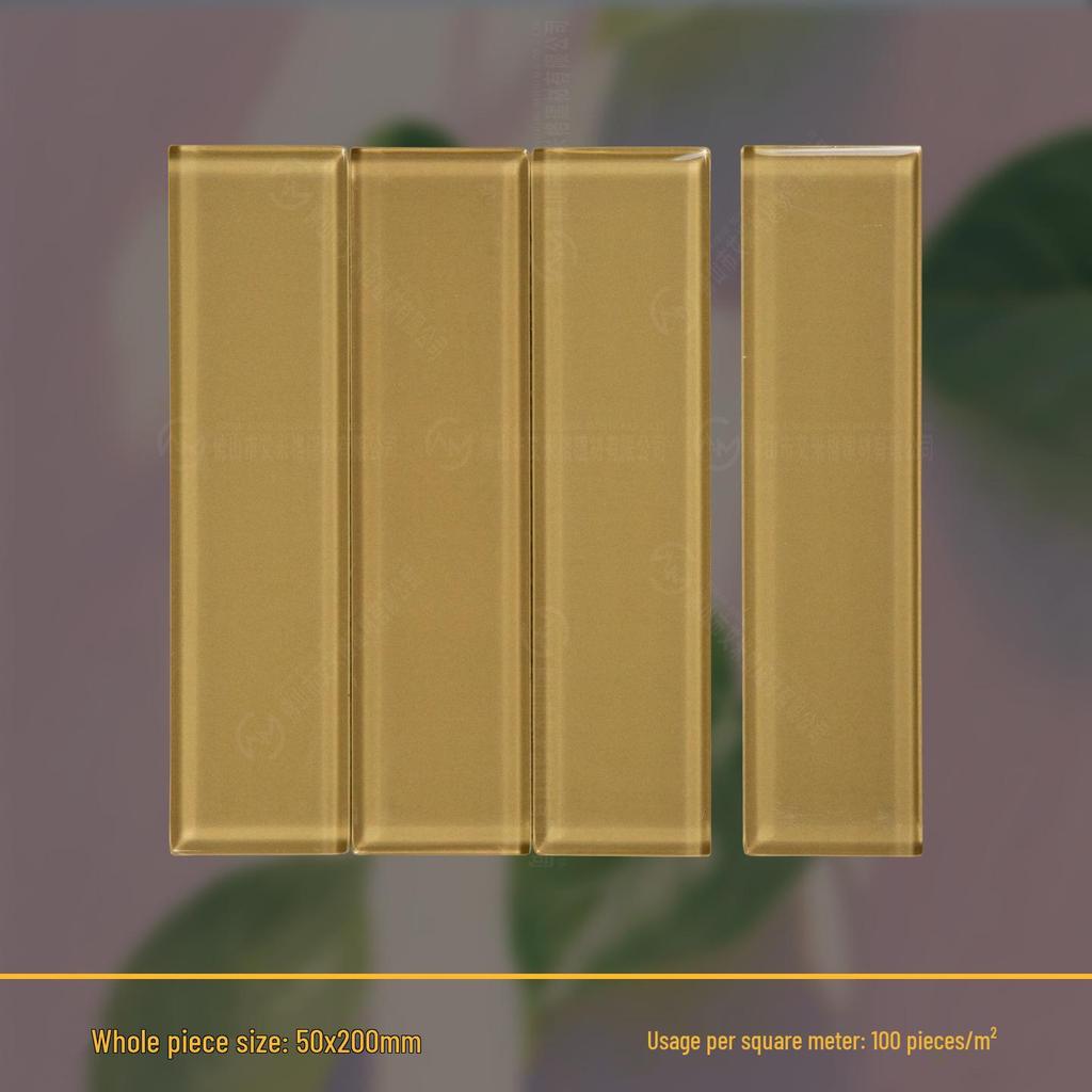 Dopamine Glass Handmade Tile: 50x200mm for Bathroom, Kitchen, Bar, and Shop Walls