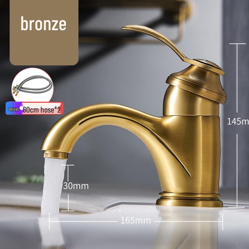 TLXT Classical Antique Bronze Brass Bathroom Faucet
