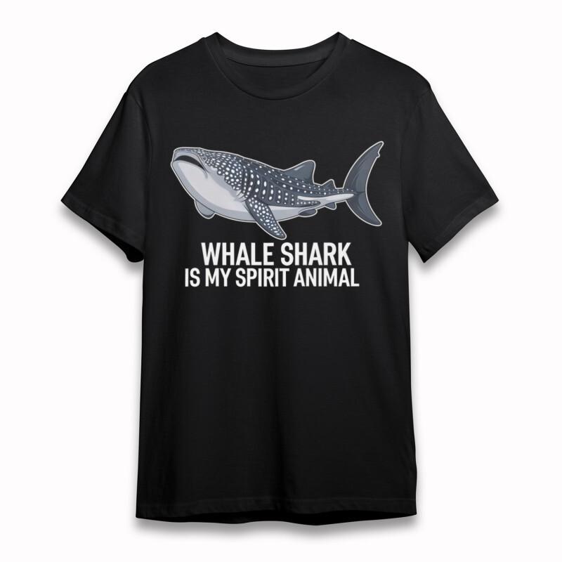 Women's Oversize Classic T-Shirt Whale Shark Spirit Animal Graphic Cotton Tee