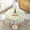 Pvc Hotel Waterproof Tablecloth Printed Oil Resistant Large Circular Table Cloth Hotel Plastic Round Table Cover With Lace Hem