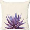 Plant and Flower Linen Pillowcase Purple Lavender Printed Pillow Cushion Cover Home Sofa