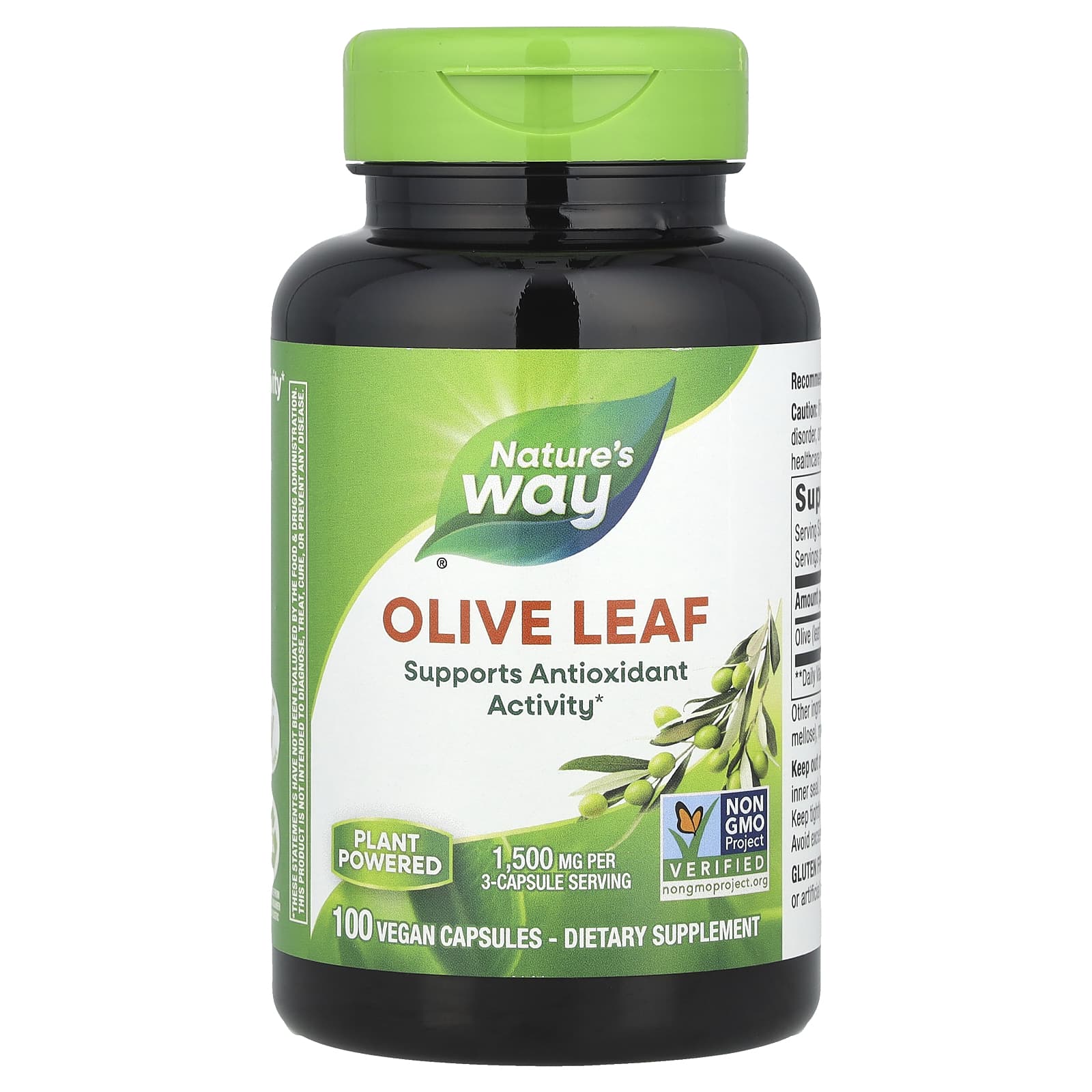 

Nature S Way, Olive Leaf, 1,500Mg, 100 Veggie Caps (500Mg per Capsule)