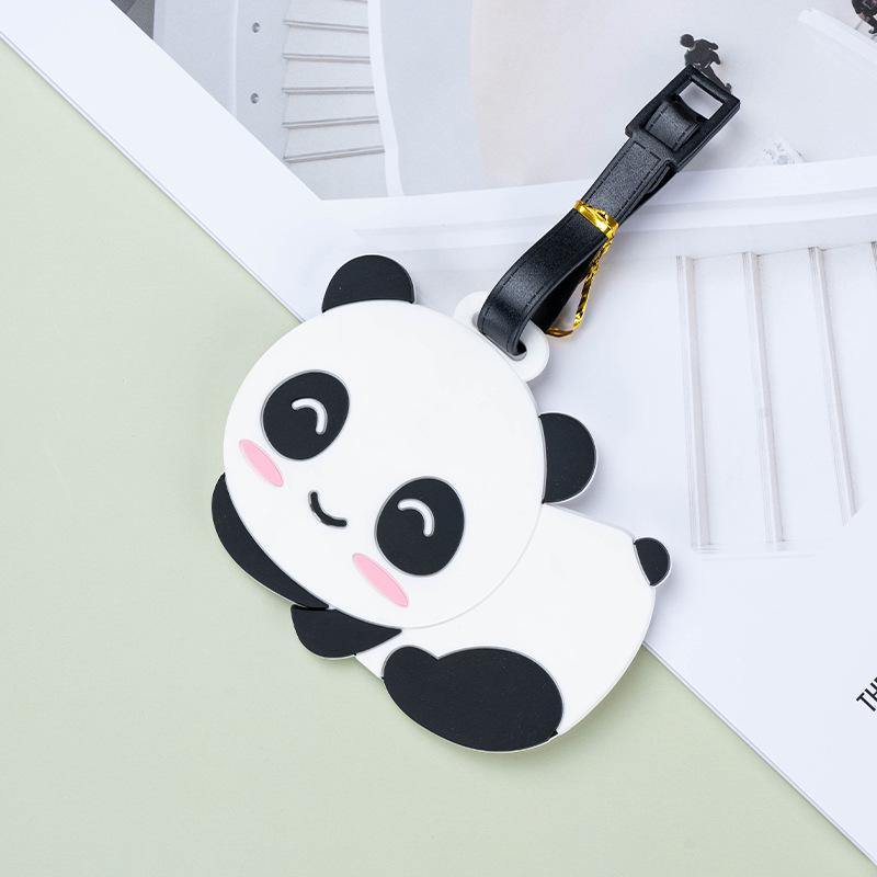 Panda Cartoon PVC Luggage Tag - Creative Travel Boarding Pass for Suitcase