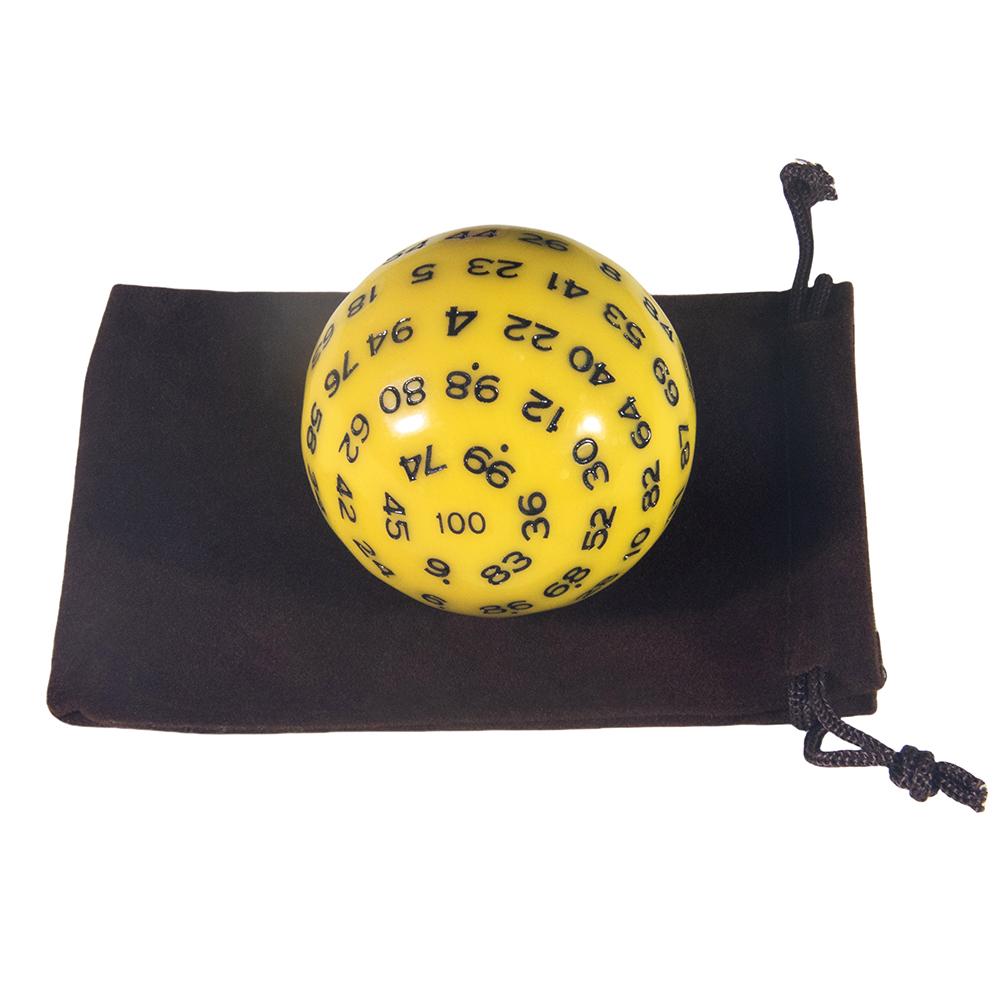 

D100 Dice DND Многогранные игральные кости с сумкой для ролевой игры DND yellow