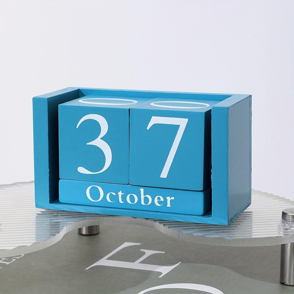Holz-Tischkalender Langstreifen Europäischer Dekorativer Kalender für Wohnzimmer Arbeitszimmer Bar Geschäft
