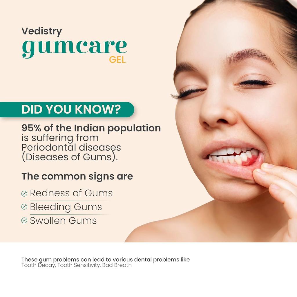 Vedistry Gumcare Gel Toothpaste 50 Gm X Pack of 3 for Natural Gum Strength, Oral Wellness & Sensitivity Protection