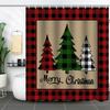 Merry Christmas /Santa Claus/Shower Curtains Holiday Farmhouse Home Fabric Bath Curtain Bathroom Decor/cow Print Blanket