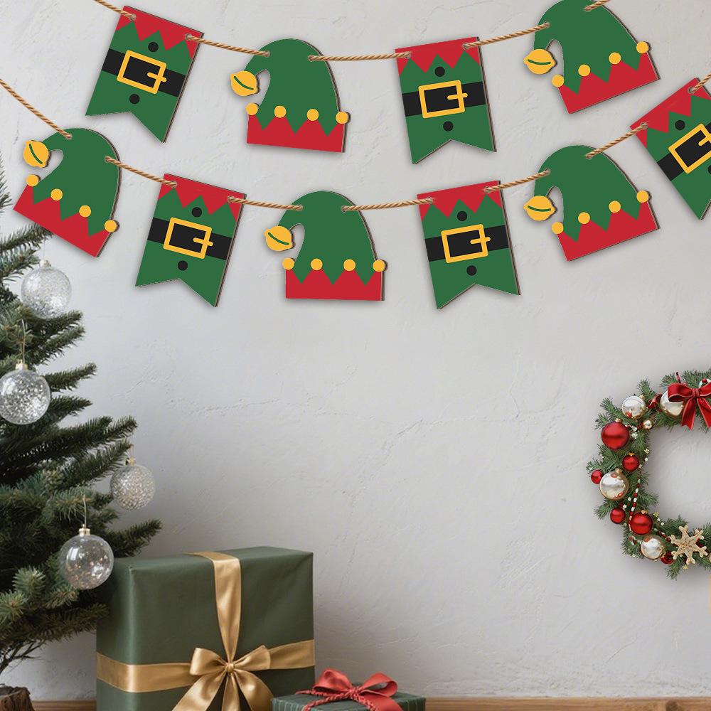 

2D Рождественские украшения Деревянные рождественские флажки для торговых центров, магазинов, коридоров и проходов. Деревянные подвесные флажки для рождественской елки One Size