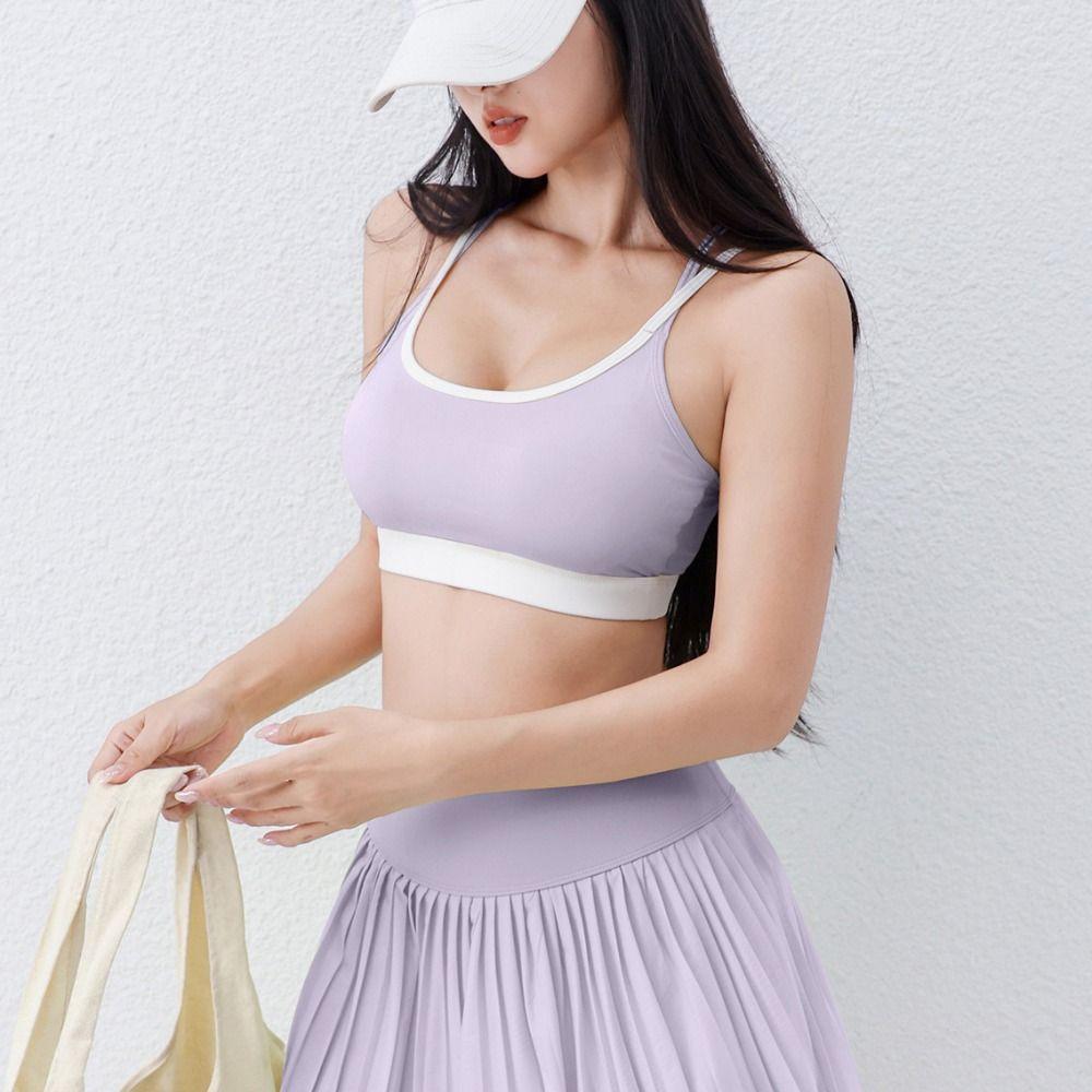 Cross Belt Seamless Sports Bra Anti-shake Underwear for Women Fashionable Yoga Soft Bra Women