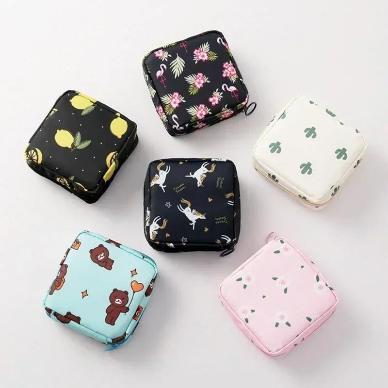 Cute Style Multifunctional Cartoon Storage Bag Student Sanitary Napkins Sanitary Cotton Portable Large Capacity Purses Card Bags