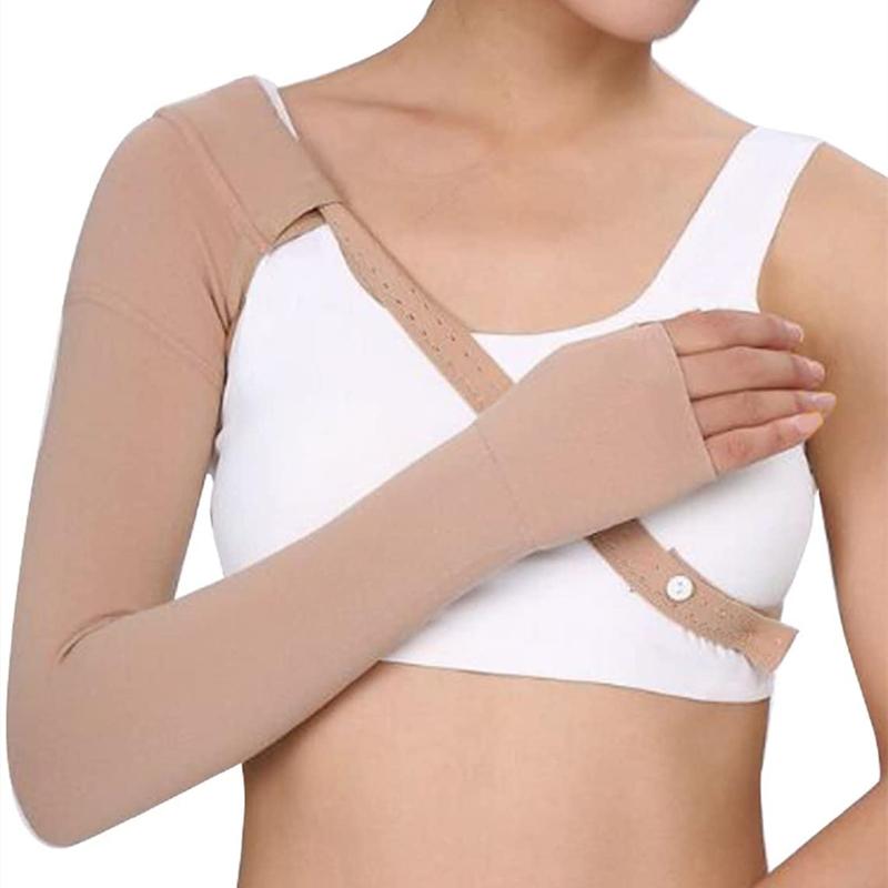 Post Mastectomy Compression Arm Sleeve Elastic Anti Swelling Elbow Palm Support Edema Swelling Lymphedema 30~40 mmHg Men Women 1