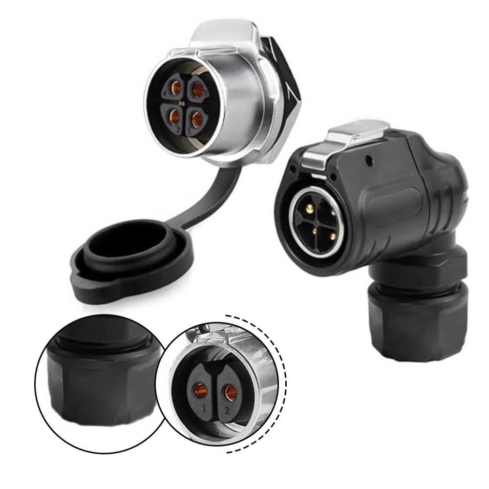 LP-20 2-4 Pin 90 Degree Waterproof Connector Quick Connection For Industrial Applications Automotive Equipment