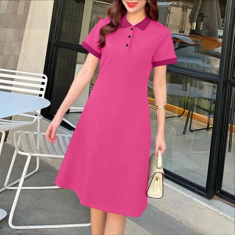 ZANZEA Women Casual Turn Down Collar Summer Short Sleeve Polo Dress