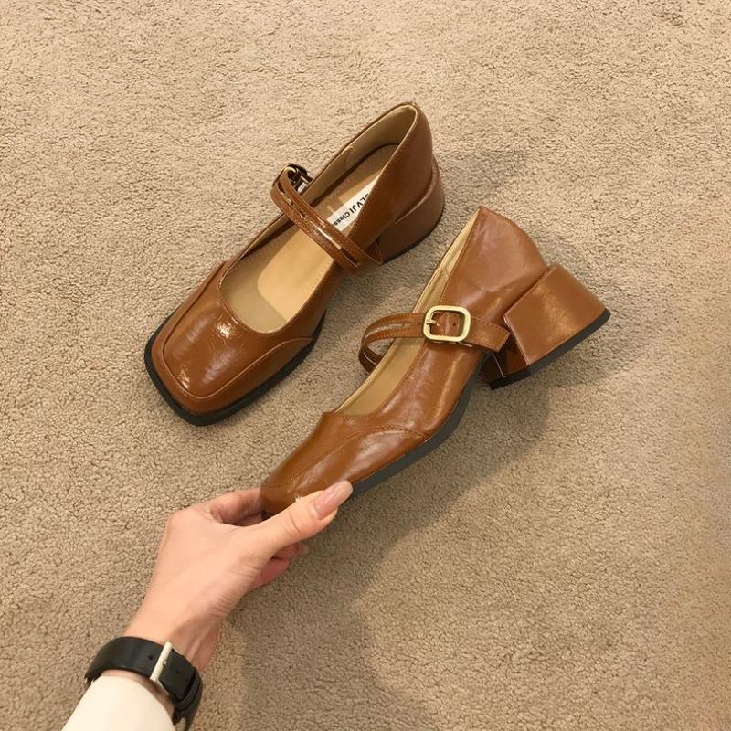 Móda 2024 letní nová móda a pohodlné ležérní mokasíny s hranatou hlavou a mělkou ústy na středním podpatku