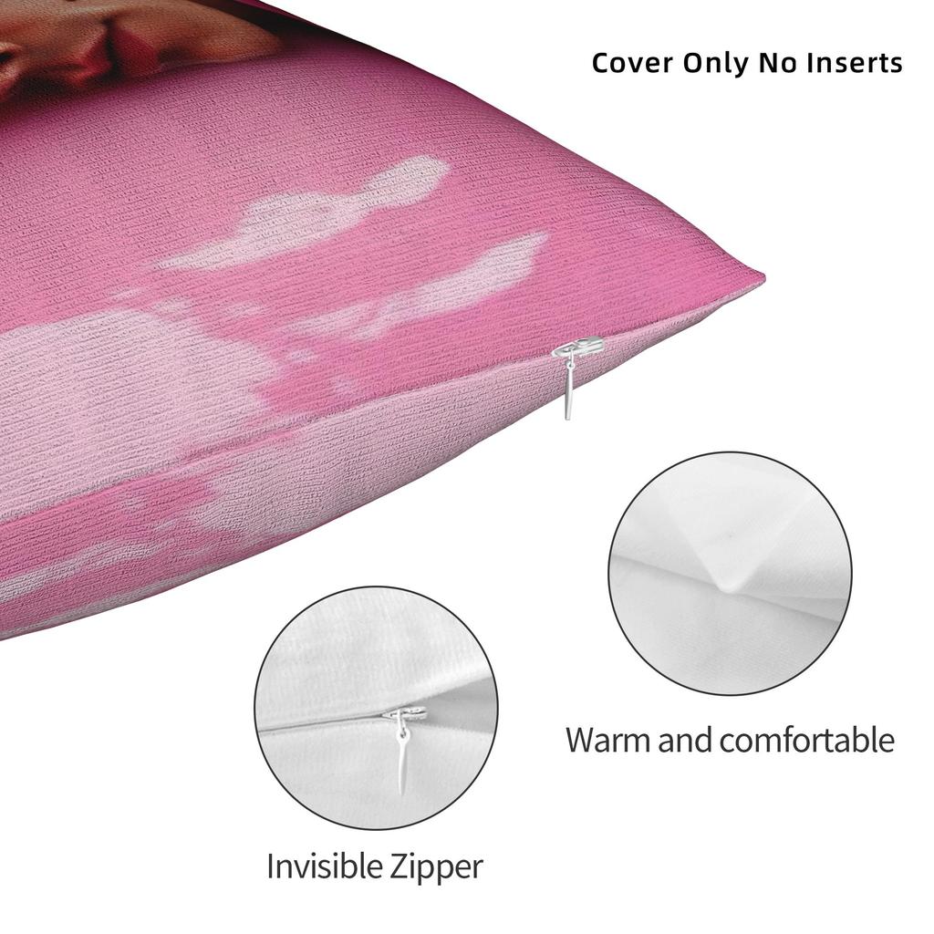 Kiss All The Time Pink Square Pillow Cases Harrys Singer Styles Cushion Cover Creative Decorative Pillowcase For Home 40*40Cm