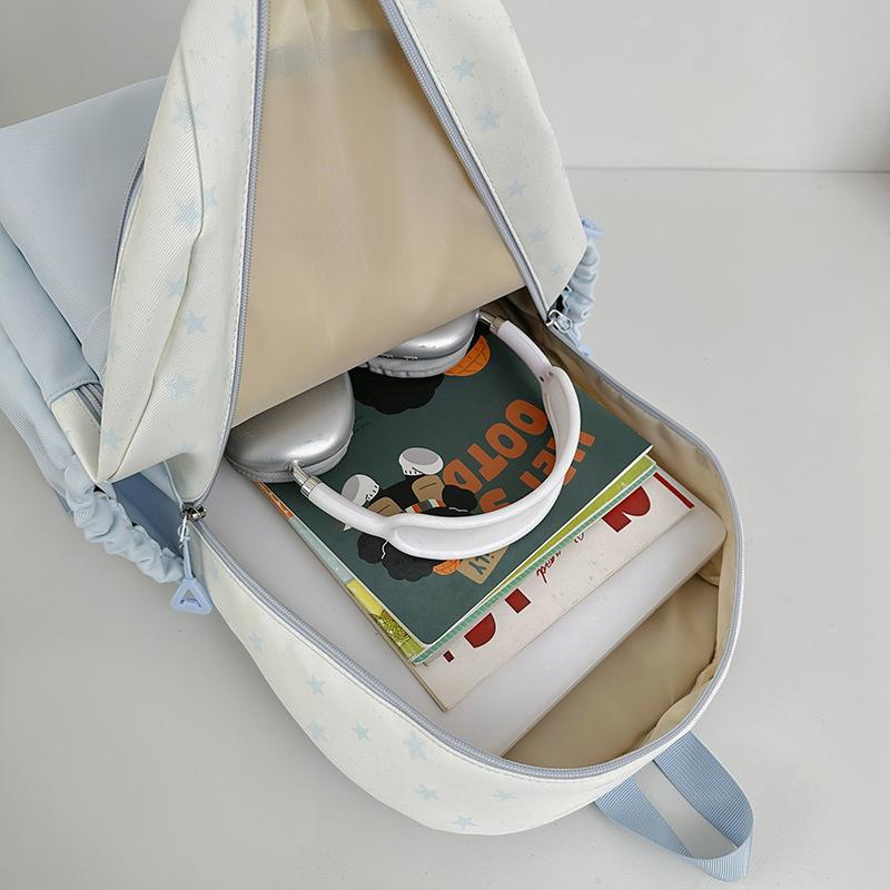 Schoolbag cute contrasting color backpack female star cute small fresh backpack student schoolbag high value simple leisure bag