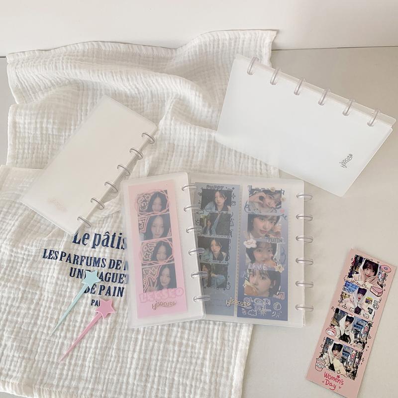 1Pc Ins Simple Frosted Mini Binder - Korean Fashion KPop Idol Photo Storage 1/4 Cut Card Holder Cute Girly Accessory