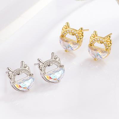 Year of Birth Colorful Year of the Dragon Small Cute Earrings Female Ear Studs Ear Rings
