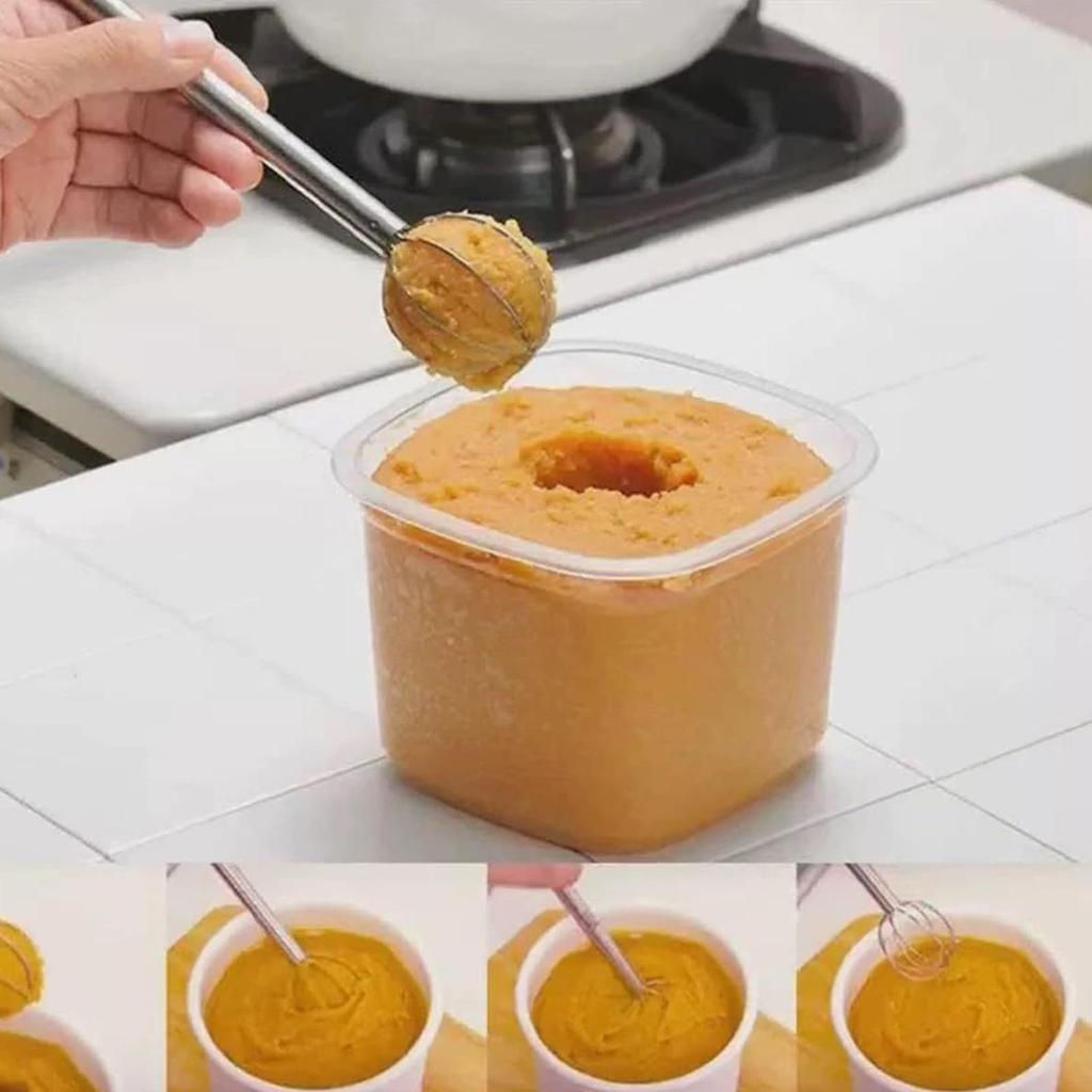 304 Stainless Steel Miso Stirring Stick Double-head Whisk Manual Cream Sender Stirring Spoon Food Grade Blender Kitchen Tool