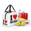 I Love Music Insulated Lunch Bag for Women Children Portable Food Boxes Thermal Lunch Box Tote