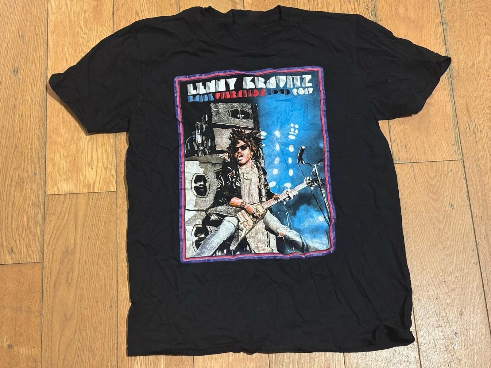 Винтажная черная футболка Lenny Kravitz 2019 года Унисекс NZ255 БЕСПЛАТНАЯ ДОСТАВКА M