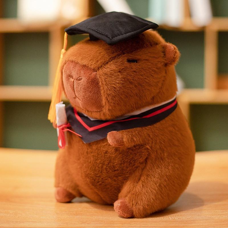 Capybara Graduation Plush Toy With Pp Cotton Filling For Commemorative Gift And Collectors Souvenir