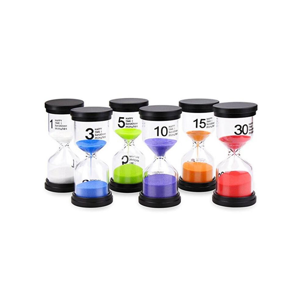 Visual Sand Clock Timer for Kids, Accurate Clock Learning, 6 Colorful Sand Timer Set, Time Management Tool for Classroom Home Office Use