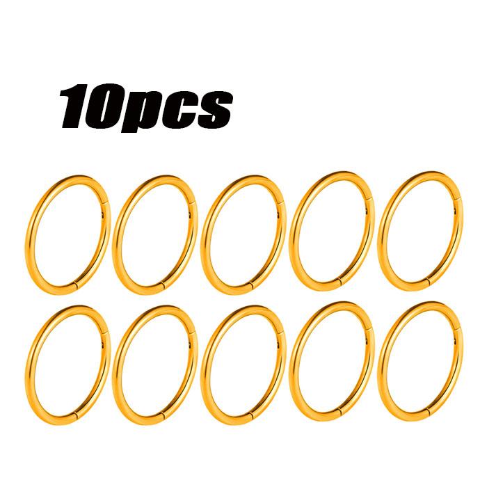 10Pcs Titanium Nose Rings Septum Piercing Clicker Nose Hoops Piercings Hinged Segment Rings Helix Piercing Unisex Body Jewelry