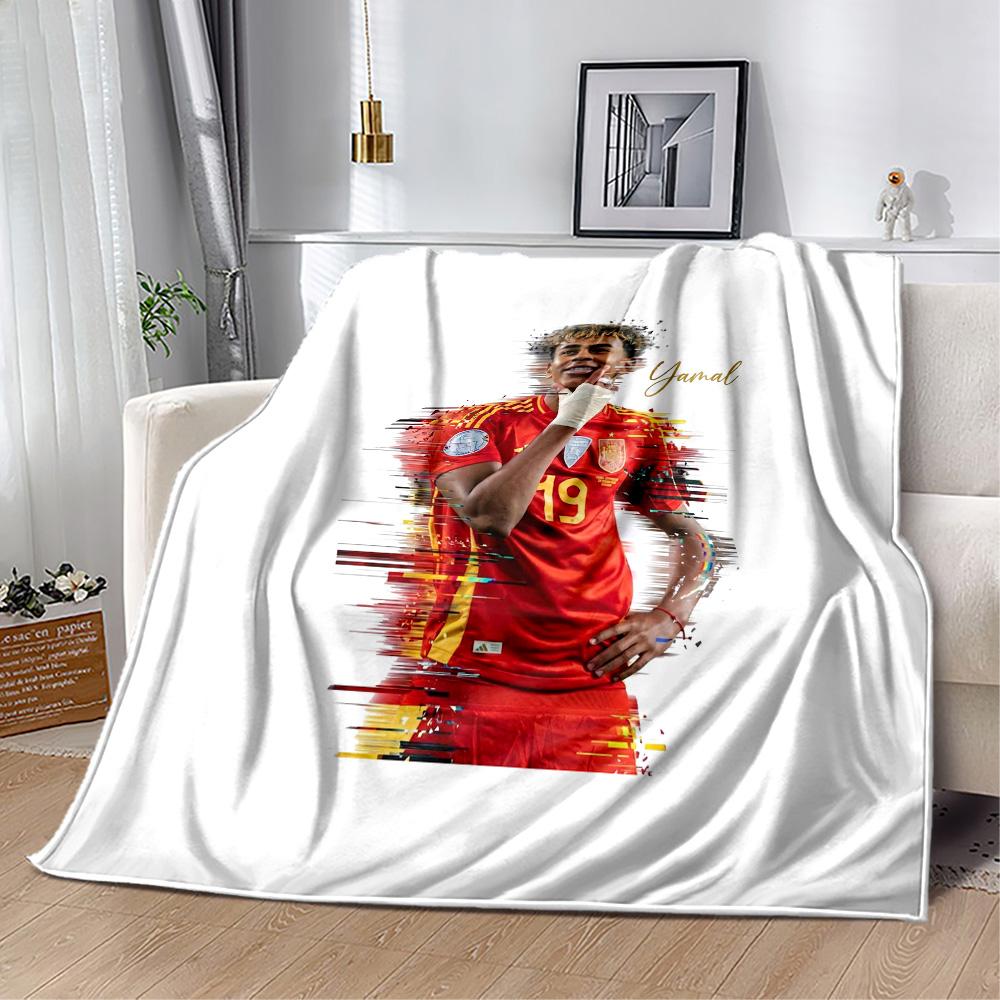 Lamine Yamal's Zukunfts-Fußball-Decke Ultra-Weich Toll für Bett Bürostuhl Büro für Alle Jahreszeiten Verspieltes Design Geburtstag Weihnachtsgeschenk Decke