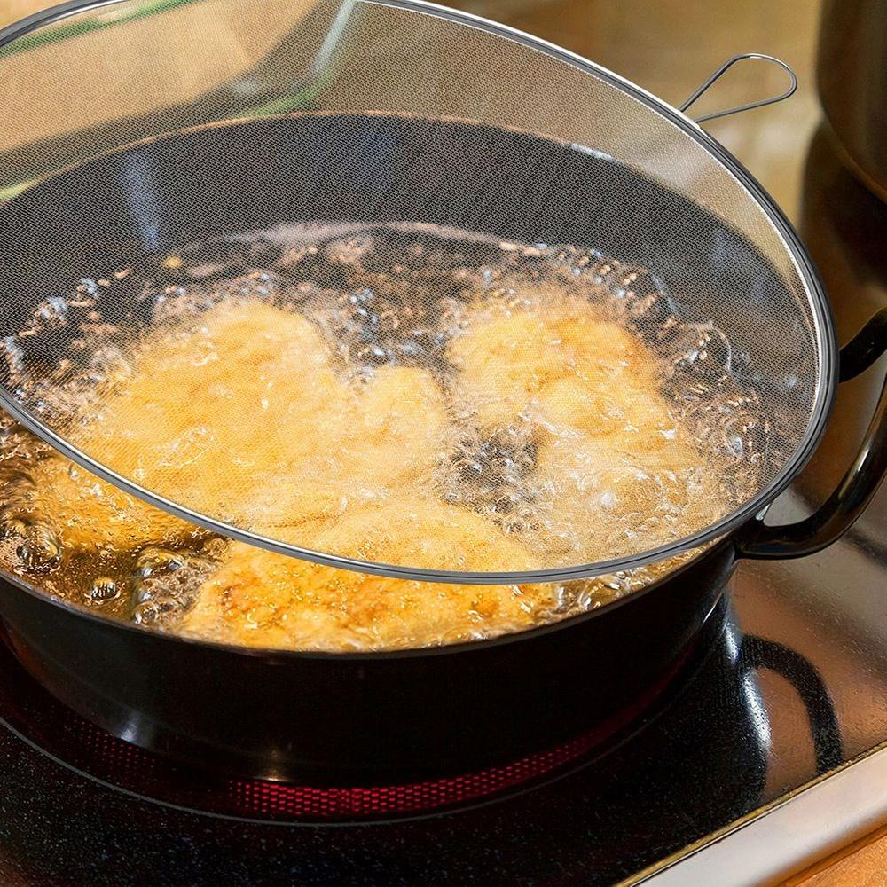 Protective Frying Lid Against Grease Splashes for Pots and Pans