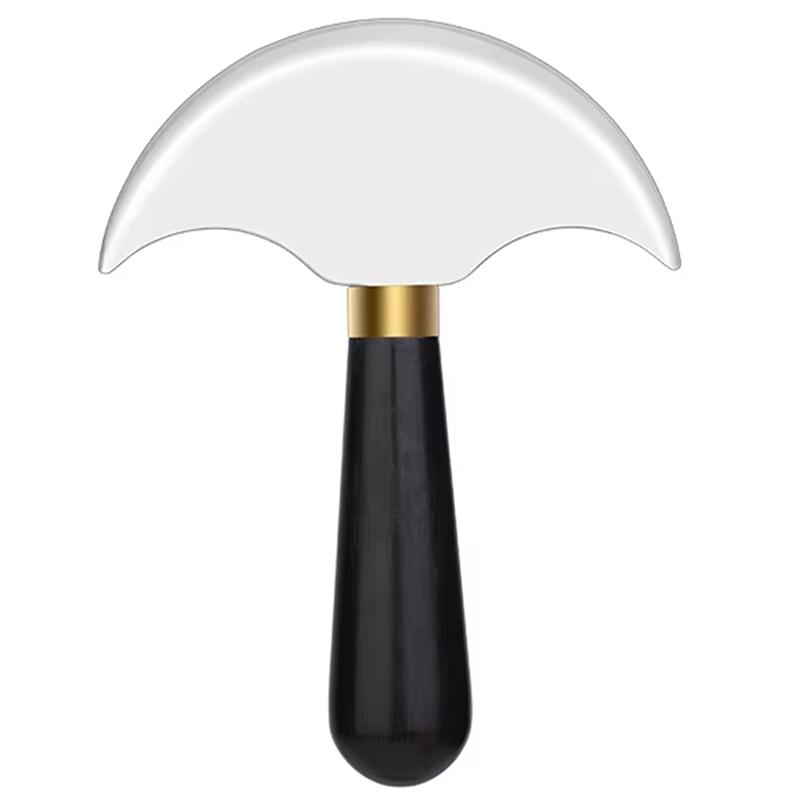 Professional Leather Half Round Blade DIY Leather Craft Handcraft Wood Handle Cutting Skiving Cutting Tool Cutter