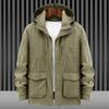 Kurtka męska na wiosnę i jesień, luźna, duża, męska, z kołnierzykiem typu stójka, jednokolorowa, codzienna kurtka