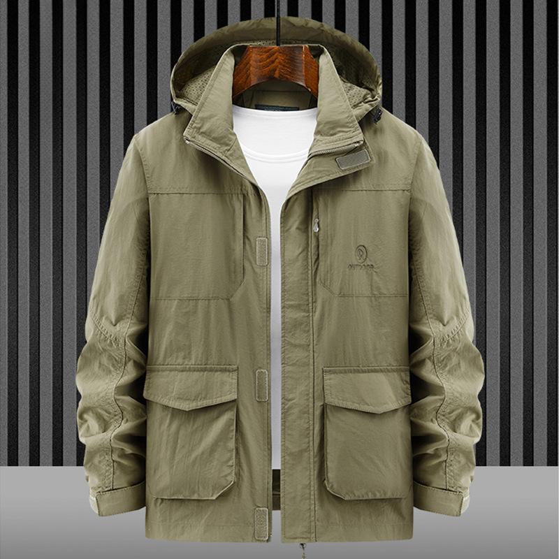 Kurtka męska na wiosnę i jesień, luźna, duża, męska, z kołnierzykiem typu stójka, jednokolorowa, codzienna kurtka