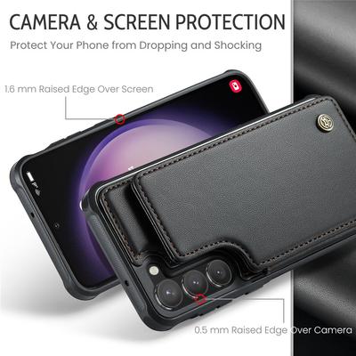 Portfel na karty kredytowe Etui na telefon z klapką ze skóry dla Samsung Galaxy S24 S23 S22 Plus S21 Note 20 Ultra Wstrząsoodporna podstawka Pokrowiec Funda