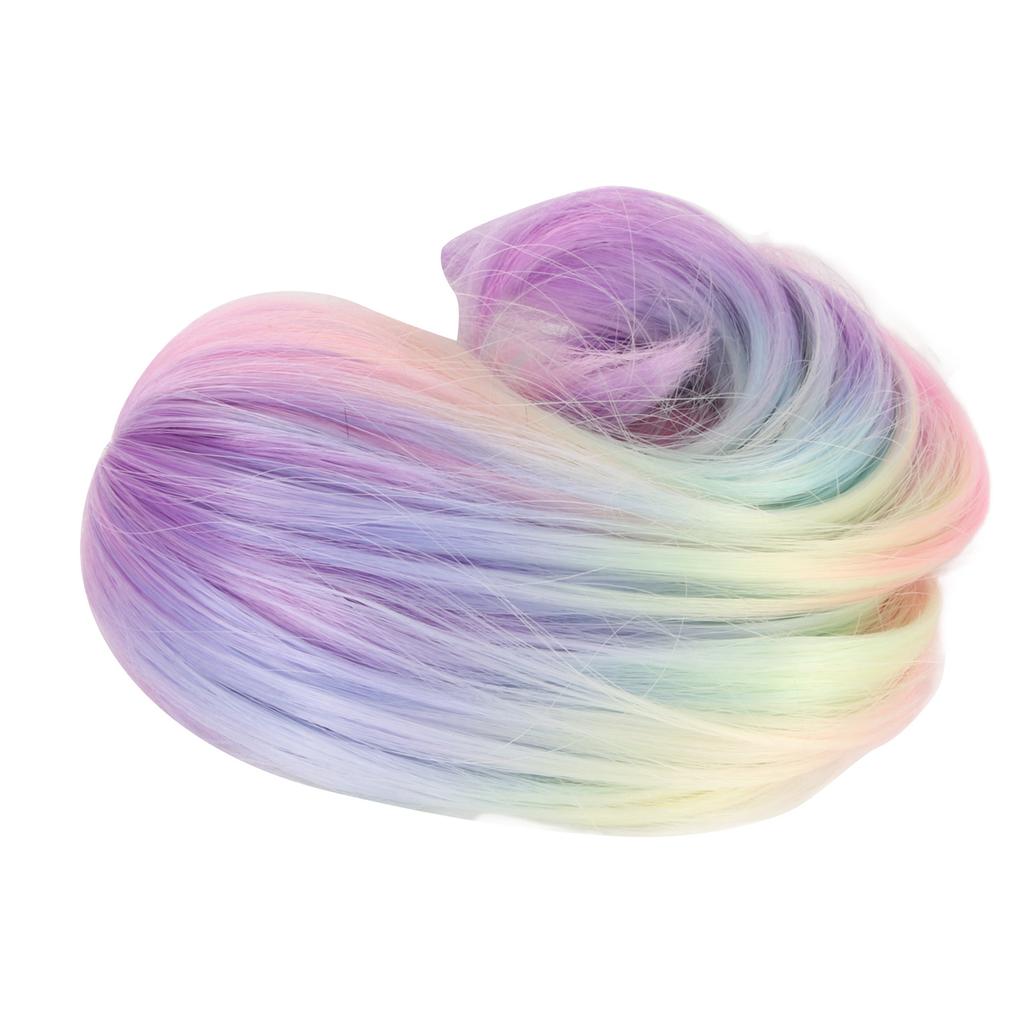 1Celsius6 Jointed Doll Wig Simulation Scalp Soft High Temperature Silk Doll Replacement Hair Wig for 15.5‑17cm Head Circumference