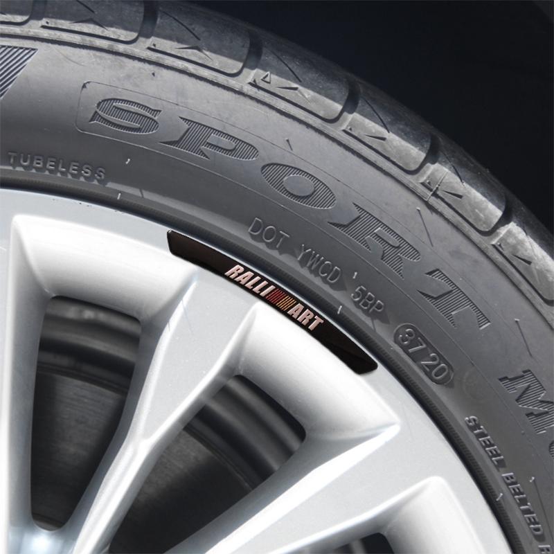 Car Wheel Hub Rim Strip Logo Sticker For Mitsubishi Outlander L200 Eclipse Triton ASX EVO Lancer Pajero Attrage Ralliart Delica