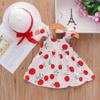 Kleinkind Baby Kinder Mädchen Hosenträger Zitrone Druck Prinzessin Kleid Hut Outfits